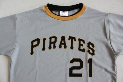 VTG Pittsburgh Pirates MLB Throwback Jersey Shirt #21 Roberto Clemente 