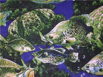 New Bass Fish Fishing Underwater Lake Fabric BTY