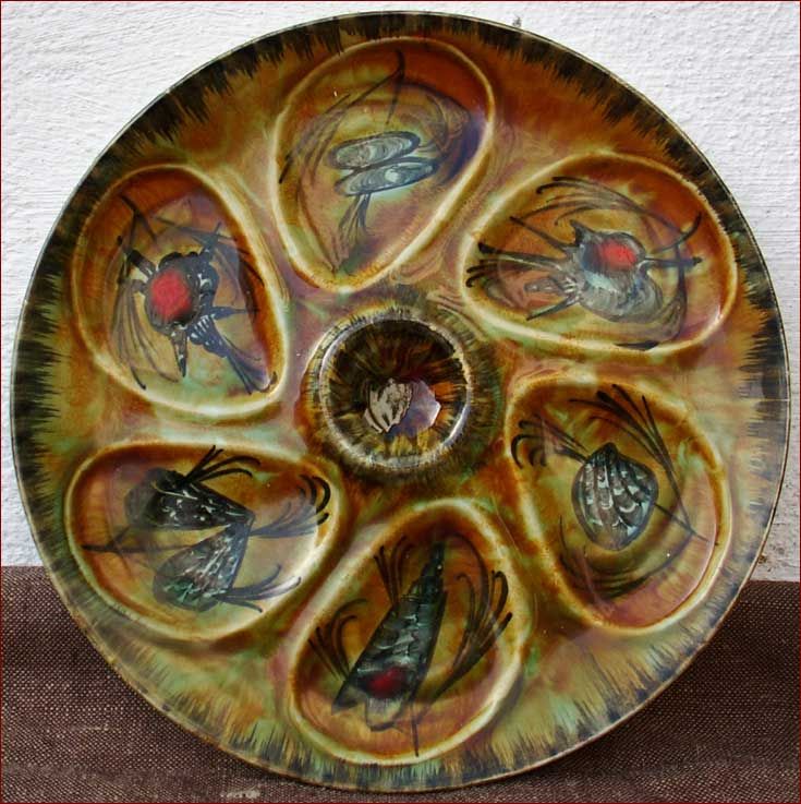 Vintage Oyster Plate Bastian Quimper 1960