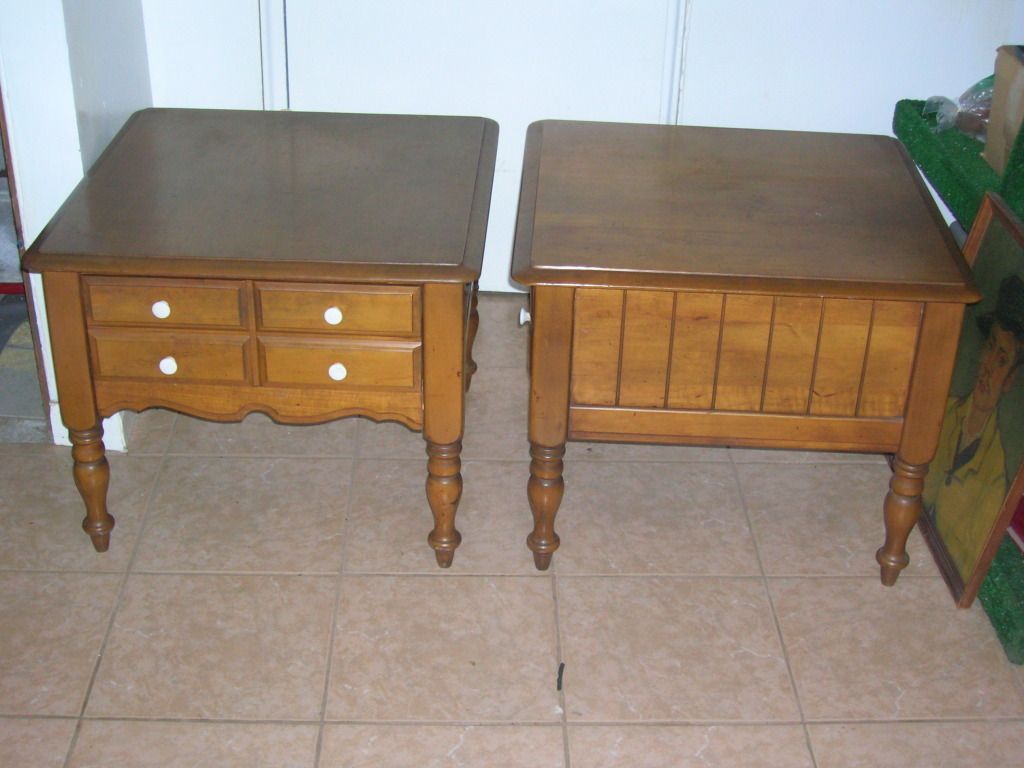 Bassett Furniture 725 Commode Matching Pair Solid Walnut 1960s 