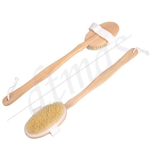 Bath Shower Body Back Wooden Wood Brush Scrab Scrabber