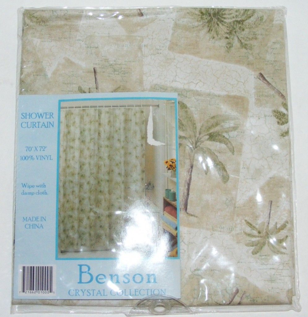 Tropical Palm Tree Bamboo Shower Curtains Hooks Choice