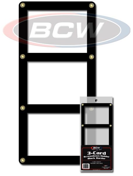 BCW Triple Baseball Trading Card Black Border Screwdown Holder Display 