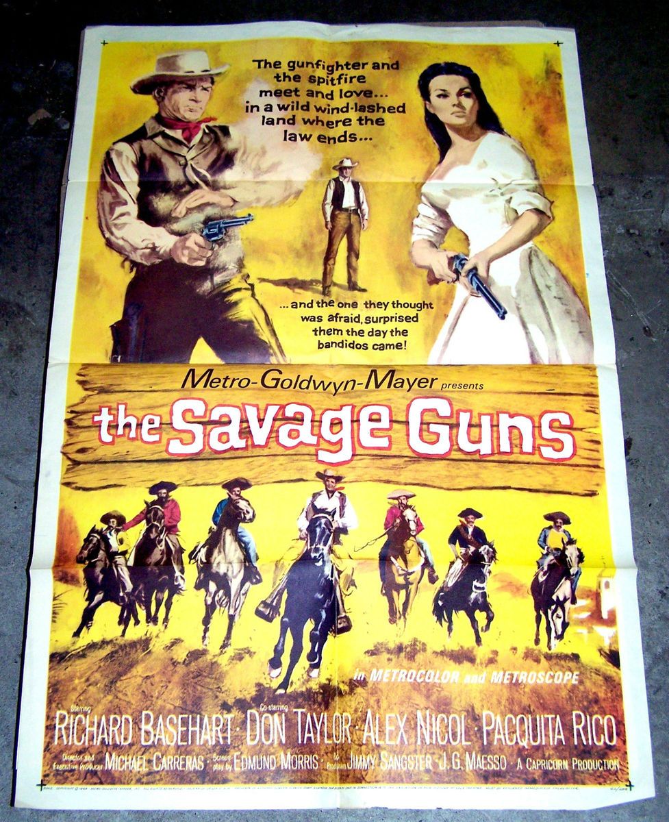 1st Spaghetti Western 1963 R Basehart The Savage Guns Movie Poster 27 