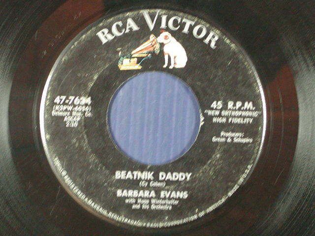 BARBARA EVANS teen r r 45 BEATNIK DADDY A GAME OF POKER RCA VG