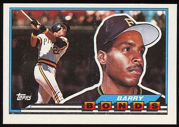 1989 topps big card barry bonds blank front error card