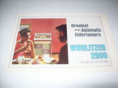 2900 By WURLITZER 1965 ORIGINAL FOLDOUT JUKEBOX PHONOGRAPH SALES FLYER 