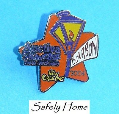 Enameled Auctiva Bourbon Street New Orleans 2004 lapel hat pin