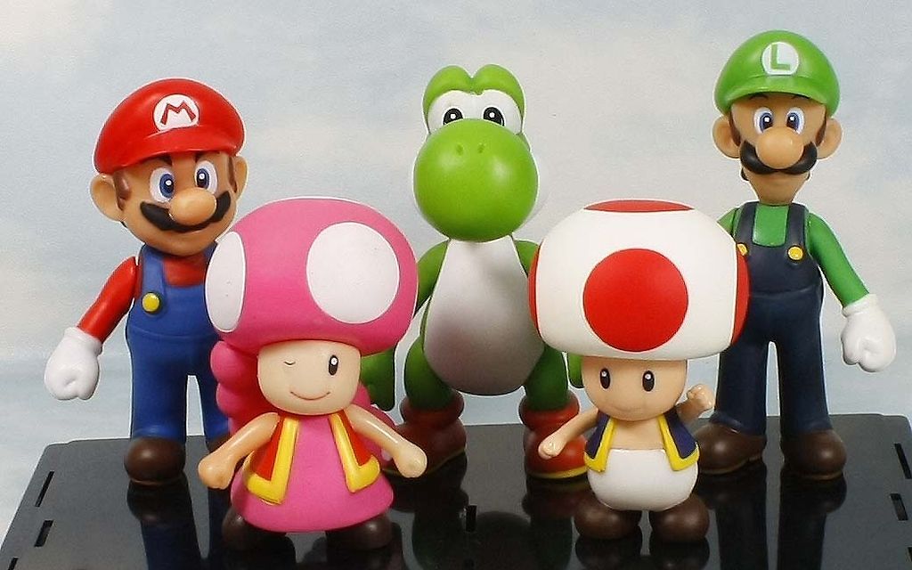 super mario bros green yoshi toadette red toad mario luigi 4 5 figure ...