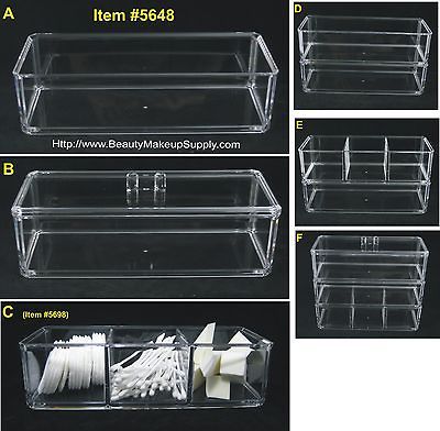 CLEAR ACRYLIC STACKABLE & EXPANDABLE BEAUTY STORAGE CONTAINER #5648