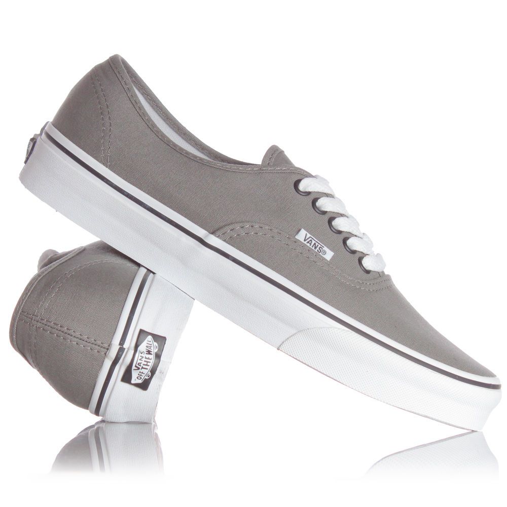 VANS AUTHENTIC PEWTER (GREY)/BLACK CANVAS NEW IN BOX SIZE 4 TO 12