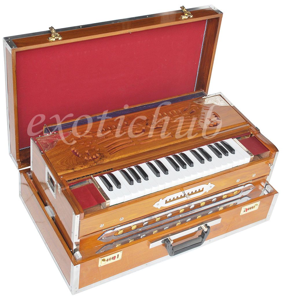 HARMONIUM~11 SCALE CHANGER~TEAK WOOD~3¾ OCTAVES~THREE SET REEDS BASS 