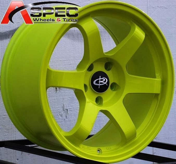 17X9.0 ROTA GRID WHEELS 5X100 RIMS 30MM HIGH LIGHT YELLOW