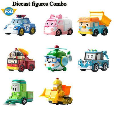 Robocar Poli 8pcs Combo  Poli/Roi/Amber/Heli, Diecast figures, Korean 