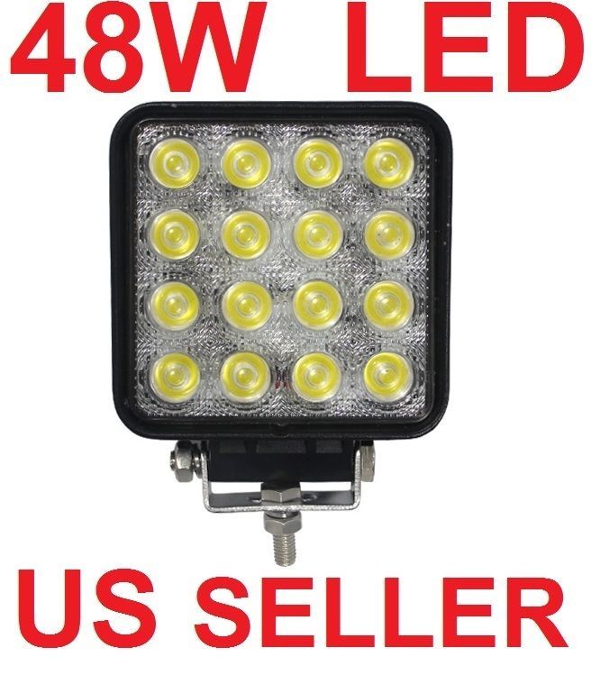 48W LED Work Light Lamp Jeep Ranger Off road Tractor Trailer Backhoe 