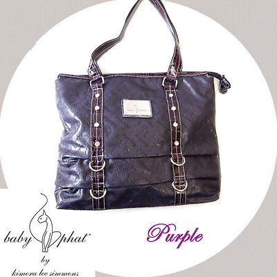 NEW AUTHENTIC BABY PHAT EMBOSSED TOTE PURPLE HANDBAG.PURSE.NWT