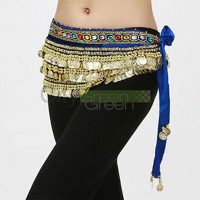 Velutum Belly Dance Hip Scarf Wrap Belt Costume with 248 Gold Coins 