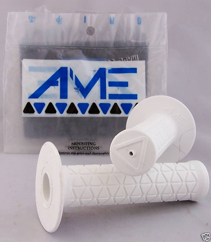 ame old school white bmx bike handlebar bar grips white