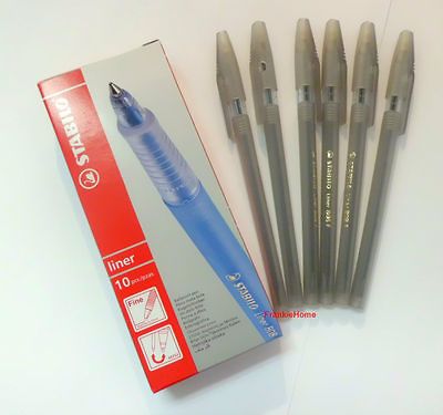 10 pcs stabilo liner 808 f ballpoint pen black from