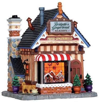 LEMAX BRIDGETTES GINGERBREAD BAKERY LIGHTED HOUSE CHRISTMAS TRAIN 