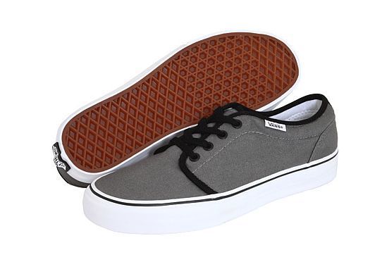 Vans 106 Vulcanized Pewter Grey/Black Mens Skate Shoes 099ZPBQ