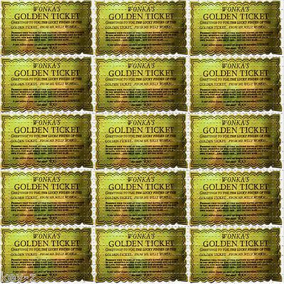 GOLDEN TICKET   perforated sheet BLOTTER ART psychedelic acid free 