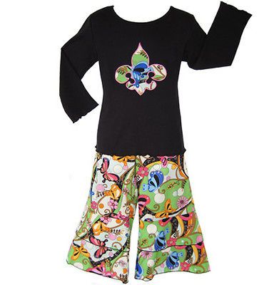 Baby Girls 2/3T Trendy Boutique Fleur de Lis Clothing Cotton Pants 