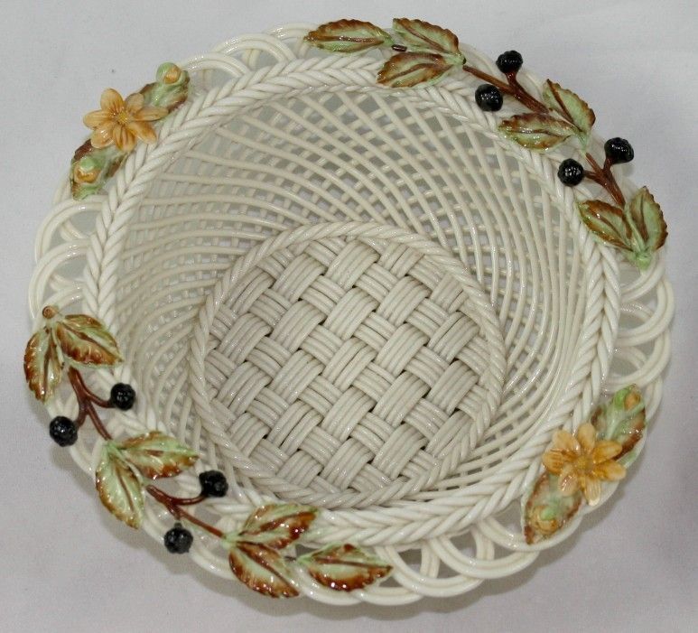 belleek fall four seasons parian china basket ireland one day