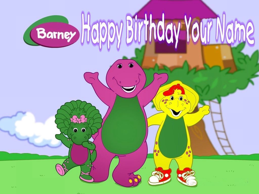 BARNEY   B   Edible Photo Cake Topper   Personalized   $3ship