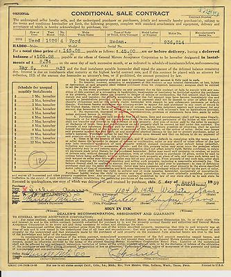 Antique Documents= SALE CONTRACT FOR 1929 FORD + more DOCUMENTS