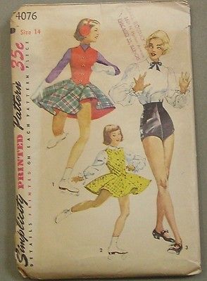 vintage simplicity girls tap skating dress pattern 32 b time