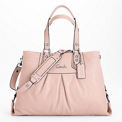   ASHLEY LEATHER SHOULDER BAG CARRYALL SATCHEL POWDER PINK F15513 $398