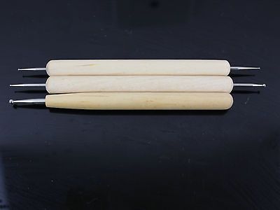 Set of 3 (5 working head) Ball Stylus Polymer Clay Doll Sculpting 