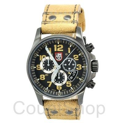 luminox atacama chrono alarm 1845 tan leather new from hong