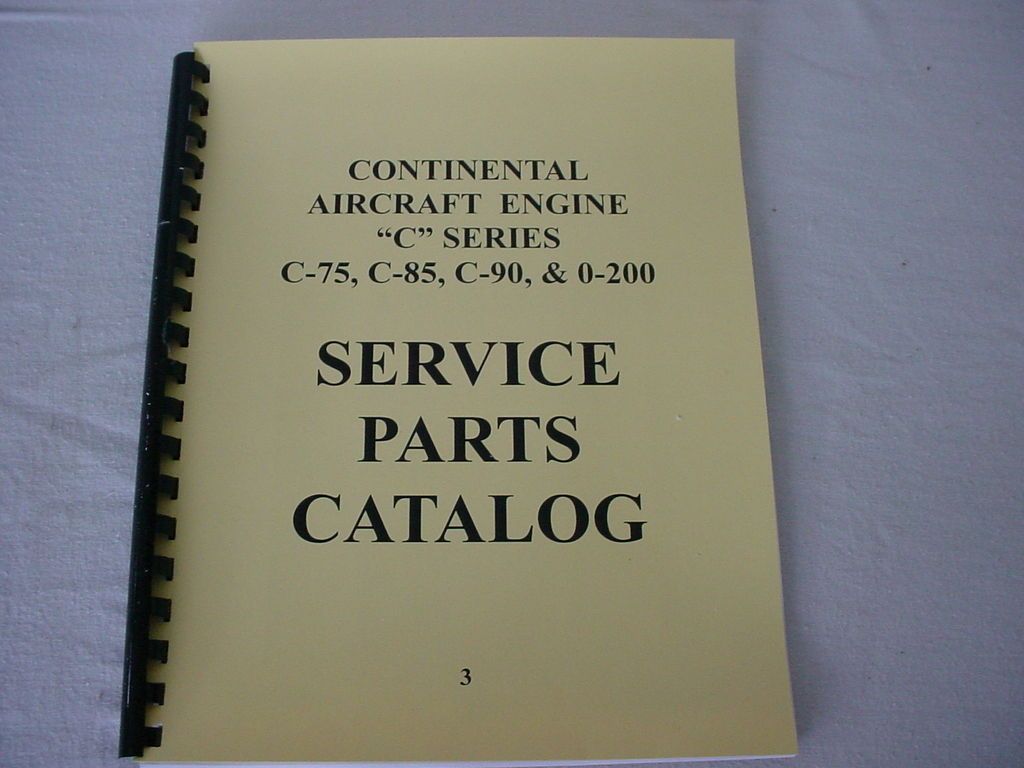 continental c75 c85 c90 0 200 parts manual 3 time