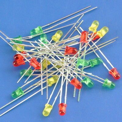 3mm Round LED Assortment Kit, Red / Green / Yellow SKU132007