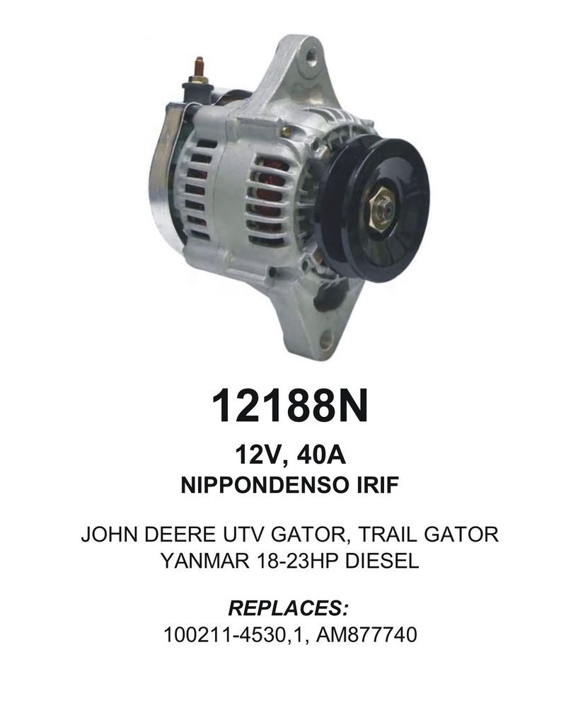 NEW ALTERNATOR YANMAR UTV Gator 6x4 HPX TH 6x4 XUV 850D 4x4 A1 