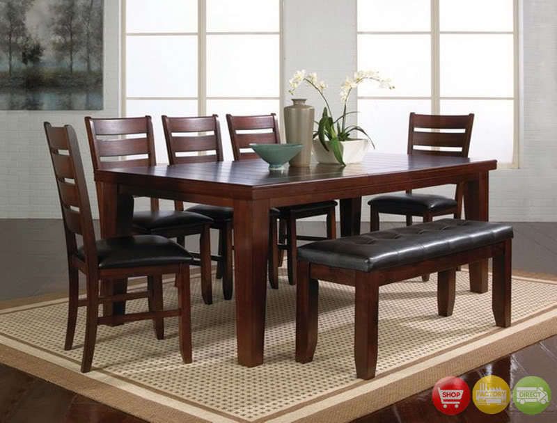 dark oak dining room set table bench wooden furniture time