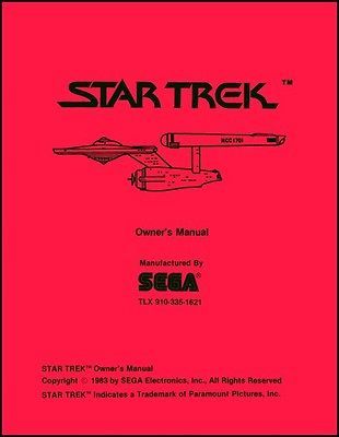 Star Trek Video Game Operations/Ser​vice/Repair Manual/Coin Arcade 