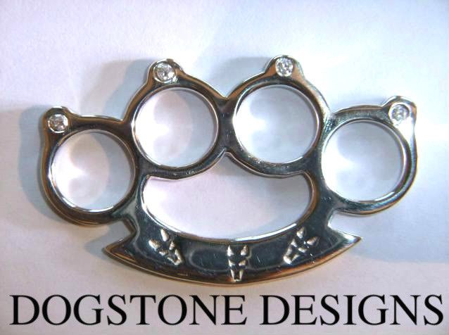 diamond 925 silver knuckle duster pendant brass knuckle time left