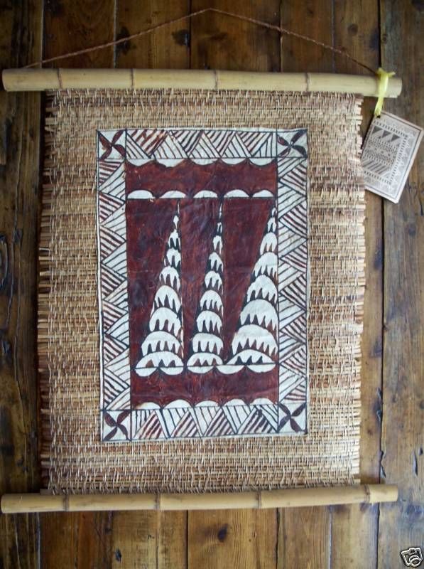 vintage tonga tapa wall hanging w original tag rare  165 00 