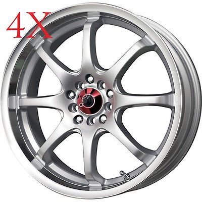 Drag Wheels DR 55 17x7 4x100 4x114.3 et40 Silver Rims Altima Centra 