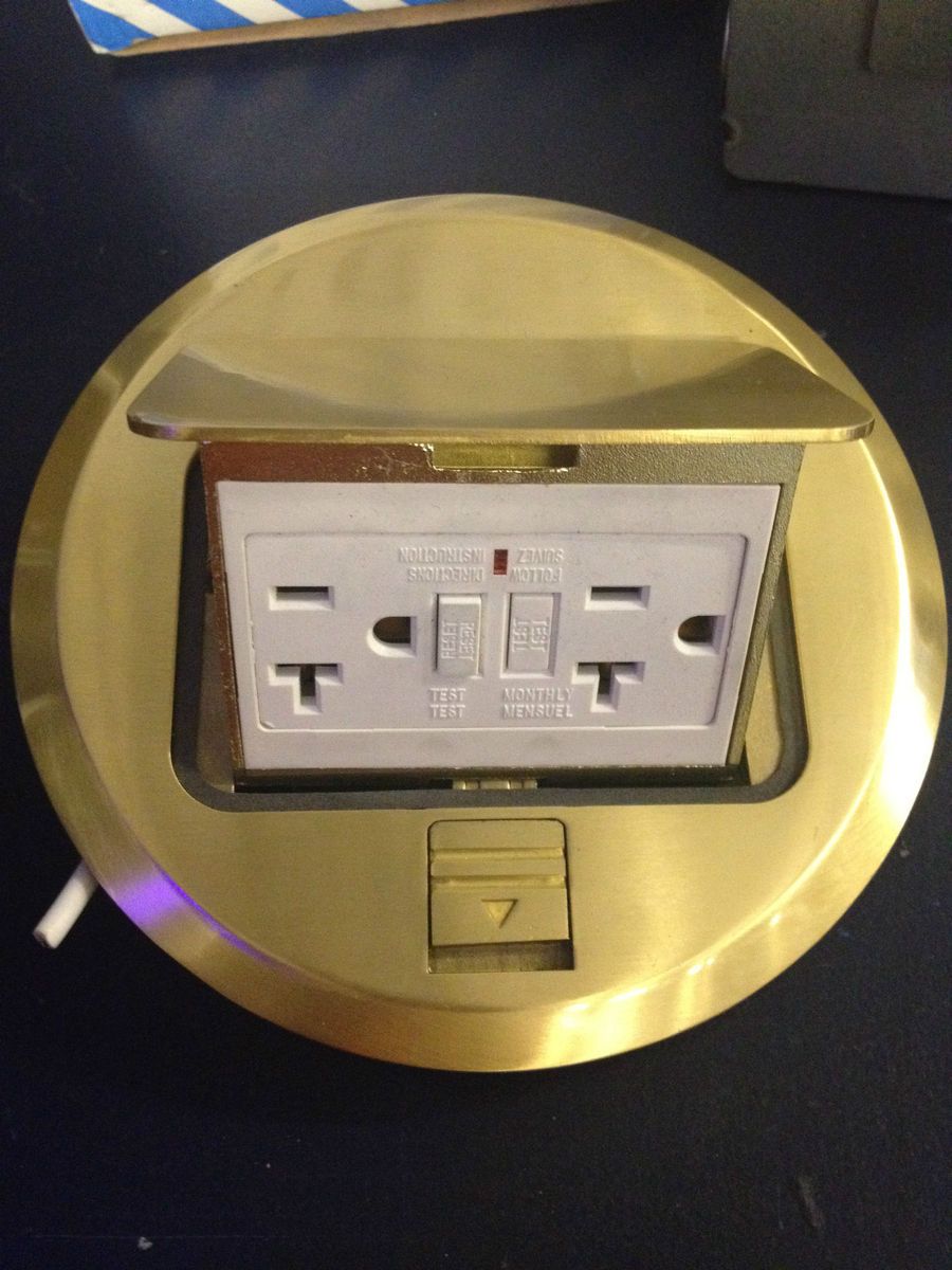 ELECTRICAL POP UP COVER WITH GFI BRASS FLOOR OUTLET LAMP OUTLET