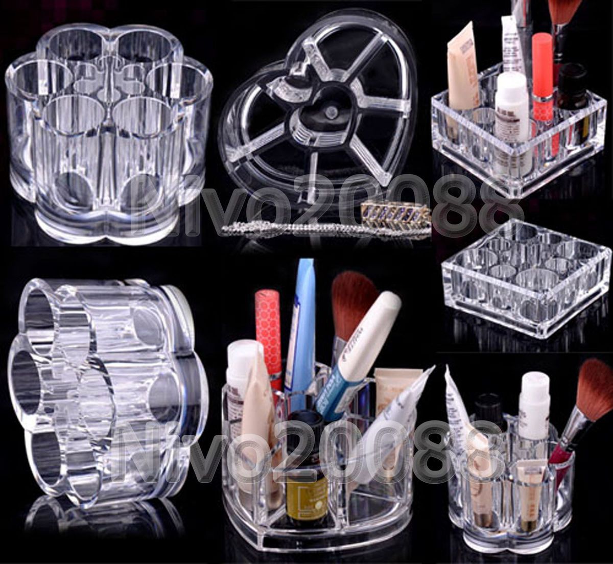 Crystal Acrylic Cosmetic Organizer Makeup Case Lipstick Holder 15 