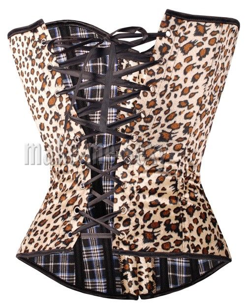   Leopard CORSET Fur S Haggard Designer plastic bones MMS A2682_leopard