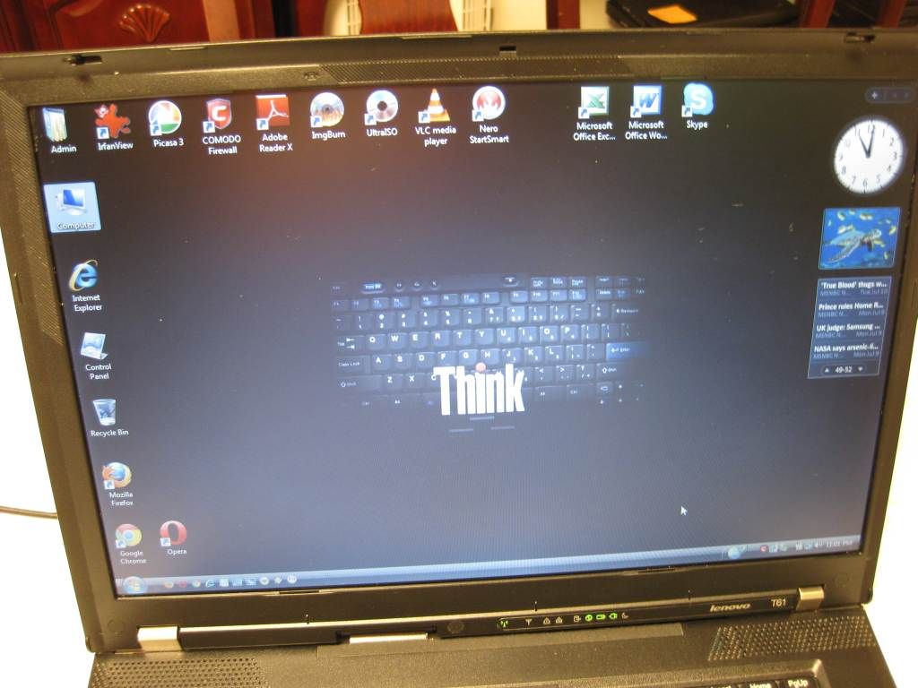 IBM ThinkPad T61p 15 4 inch Widescreen T9500 2 6GHz 4GB 250GB DVDRW 