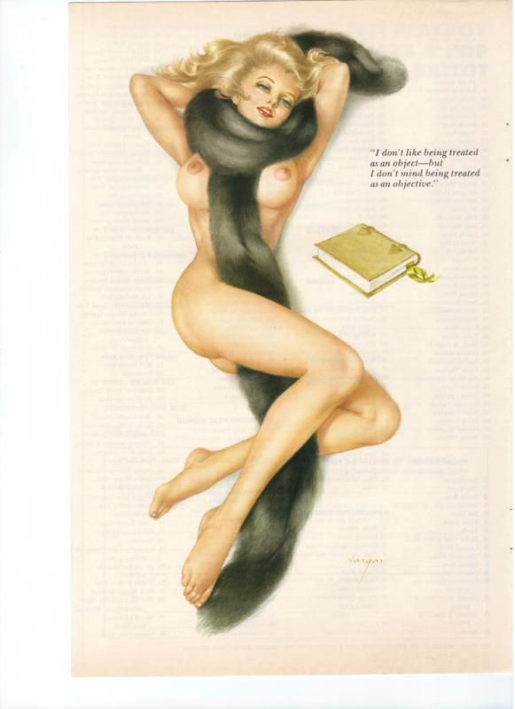 Alberto Vargas Vargas Girl October 1970 Gorgeous Blonde Wrapped in Fur 