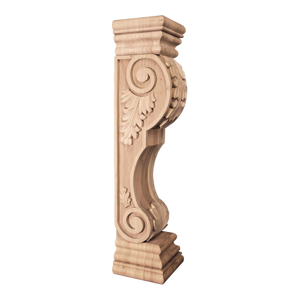 Acanthus Wood Fireplace Mantel Corbel 8 x 8 x 36 Fcorb