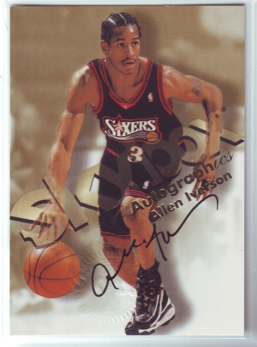 ALLEN IVERSON 98 99 SKYBOX AUTO AUTOGRAPHICS BLACK INK AUTOGRAPH