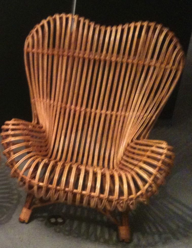 Gala Contemporary Rattan Armchair by Franco Albini